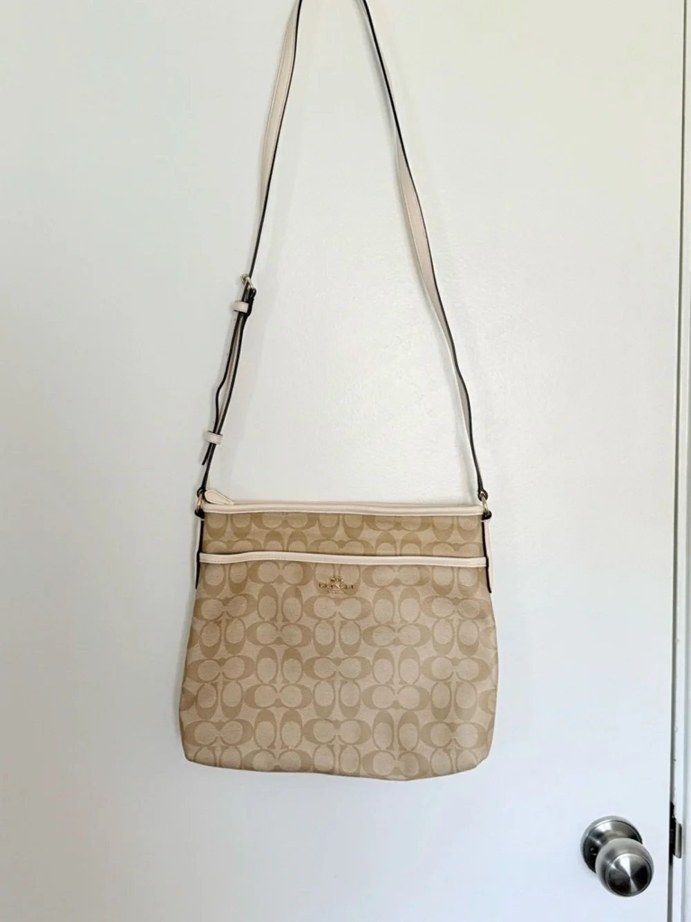 Coach Signature Leather File Crossbody Bag